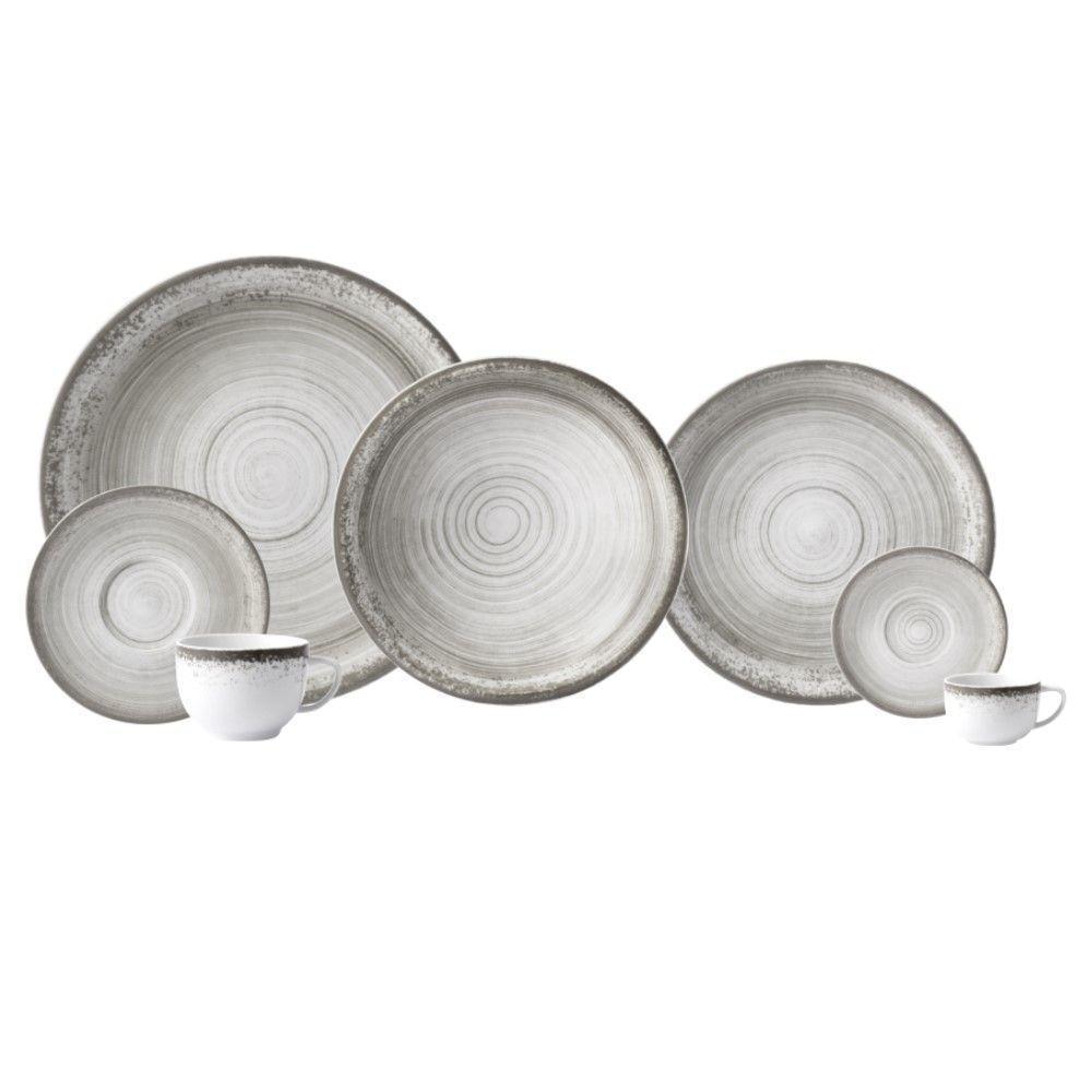 Aparelho De Jantar 42 Peças Esfera Cinza Schmidt - 1