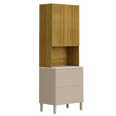 Armário Paneleiro 3 Portas 1 Gaveta Ambiente Art Freijó Vanilla Riscatto - Kits Paraná