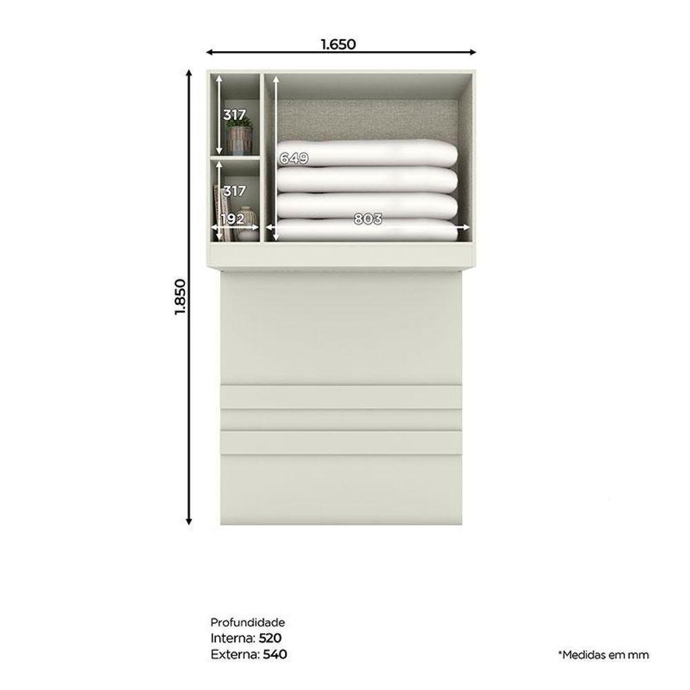 Armário Ponte Solteiro 2 Portas Predileto Areia Jequitibá - Henn - 2