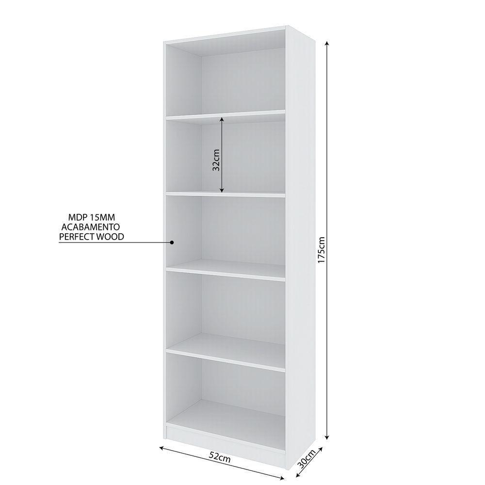 Estante Livreiro Multiuso Eliana Com 5 Nichos branco - 2
