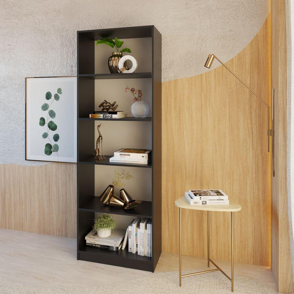 Estante Livreiro Multiuso Eliana Com 5 Nichos preto - 1