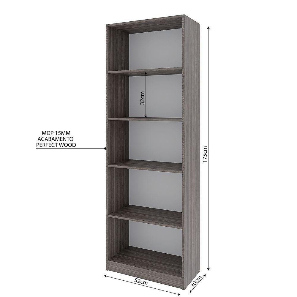 Estante Livreiro Multiuso Eliana Com 5 Nichos preto - 2