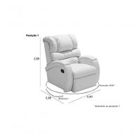 Cadeira Poltrona Reclinável Para Idoso Imperial Zero Wall Com Balanço E Giro Com Massageador Suede Areia - 2