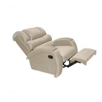 Cadeira Poltrona Reclinável Para Idoso Imperial Zero Wall Com Balanço E Giro Com Massageador Suede Areia - 5