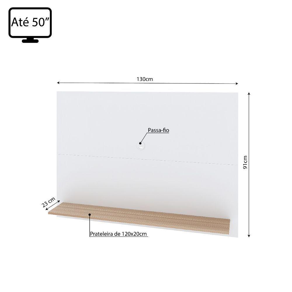 Painel Columbia 01 Prateleira P e Tv Ate 50 Pol. branco e montana - 4