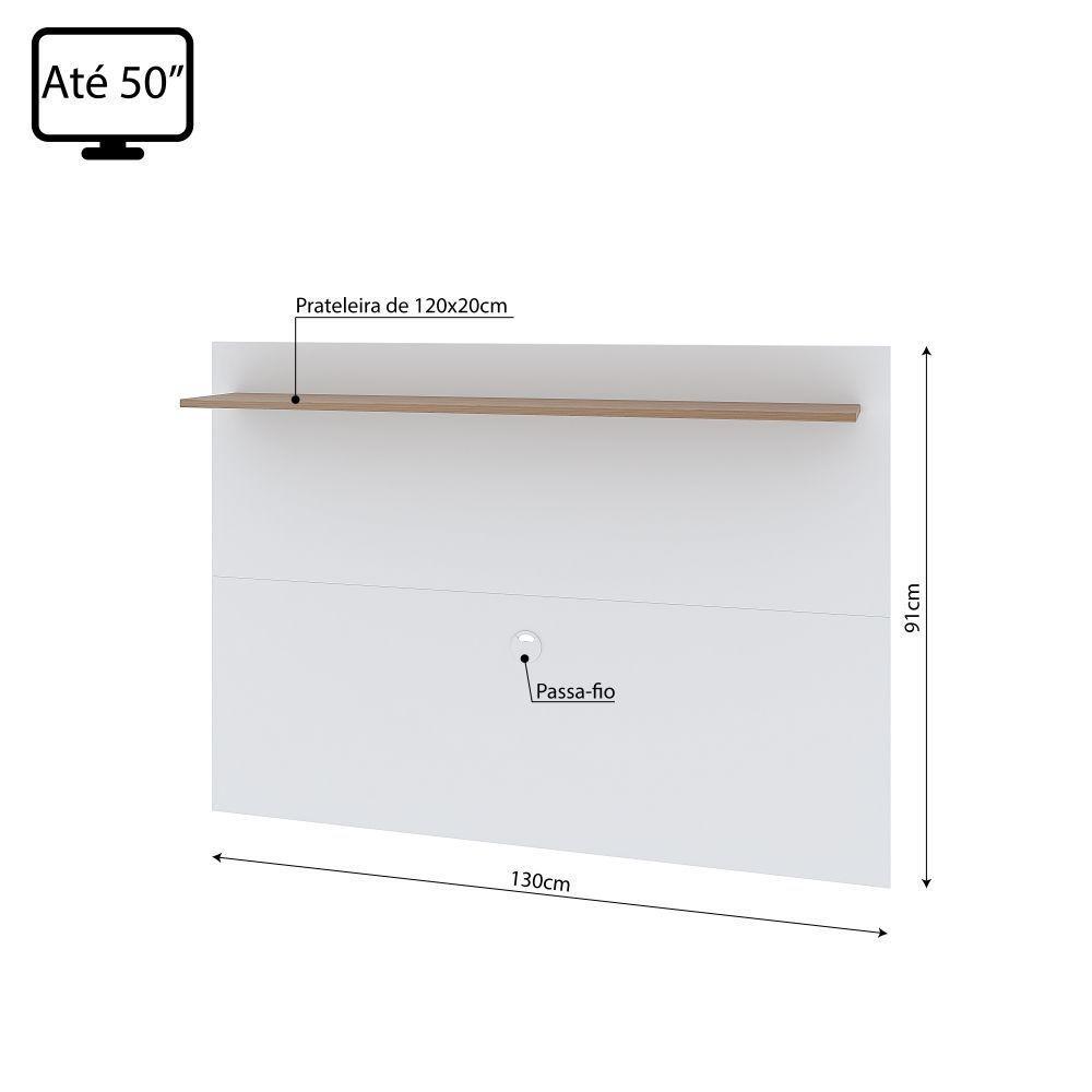 Painel Columbia 01 Prateleira P e Tv Ate 50 Pol. branco e montana - 5