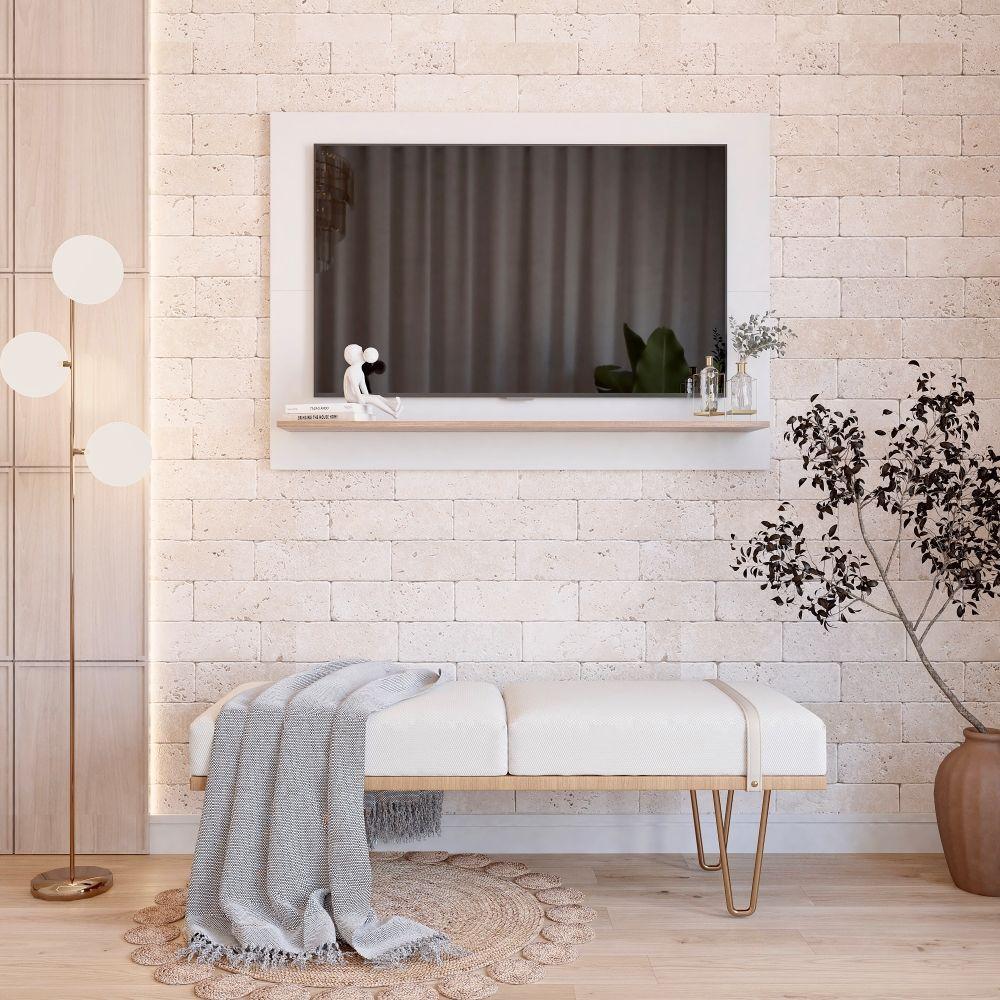 Painel Columbia 01 Prateleira P e Tv Ate 50 Pol. branco e montana - 7