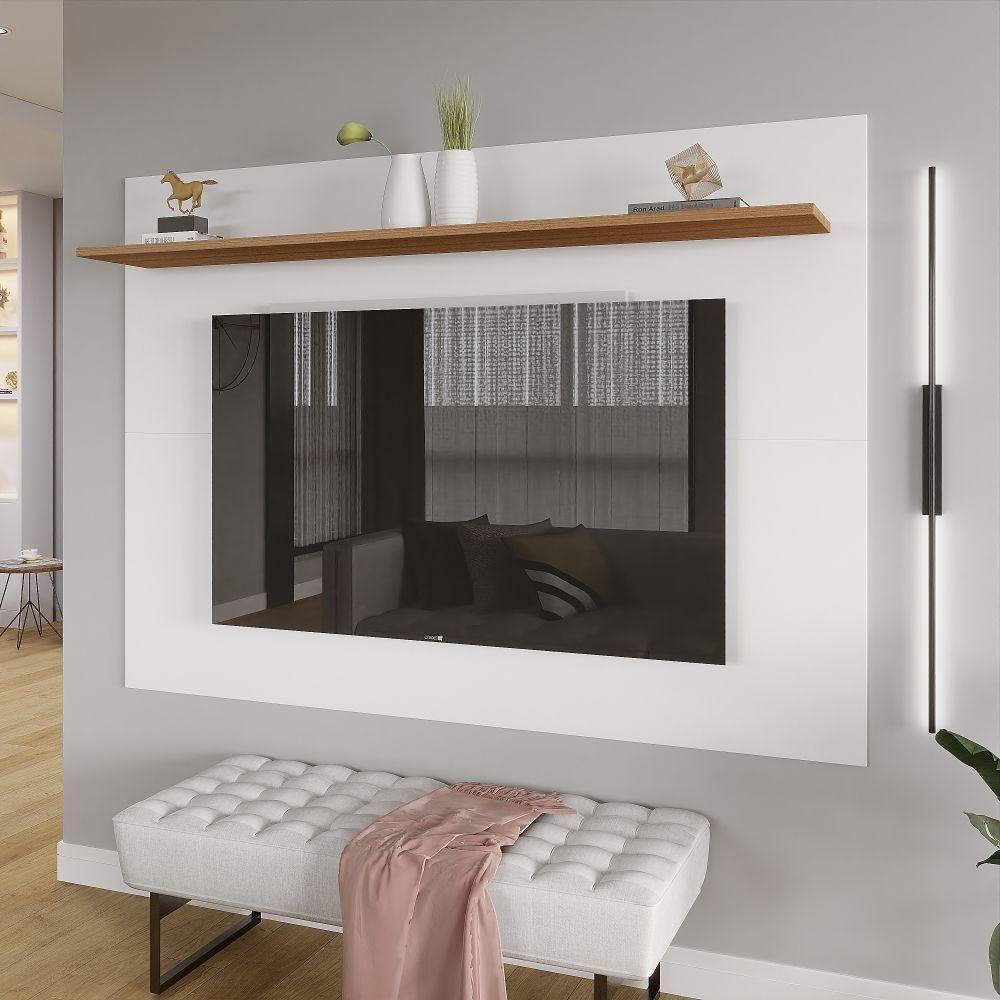 Painel Columbia 01 Prateleira P e Tv Ate 50 Pol. branco e montana - 8