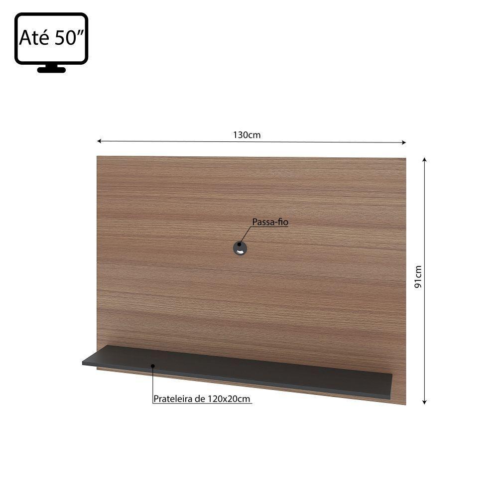Painel Columbia 01 Prateleira P e Tv Ate 50 Pol. Montana e preto - 6