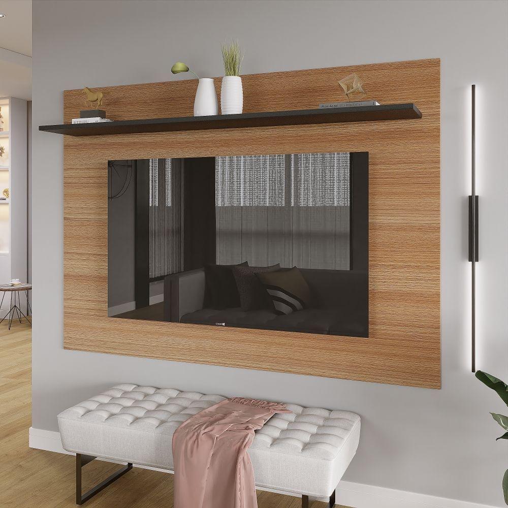 Painel Columbia 01 Prateleira P e Tv Ate 50 Pol. Montana e preto - 8