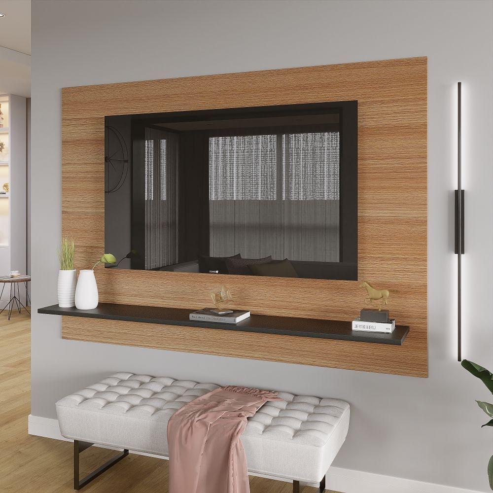 Painel Columbia 01 Prateleira P e Tv Ate 50 Pol. Montana e preto - 9