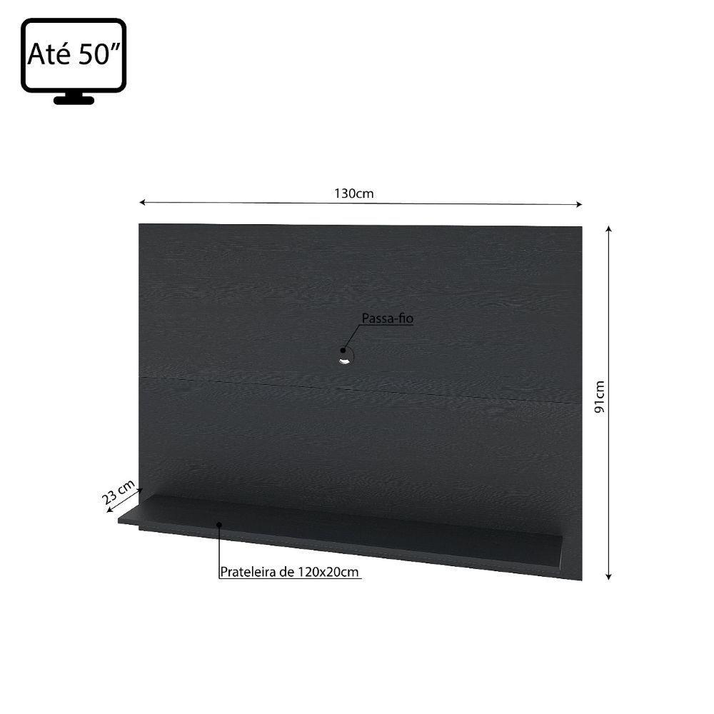 Painel Columbia 01 Prateleira P e Tv Ate 50 Pol. preto - 3