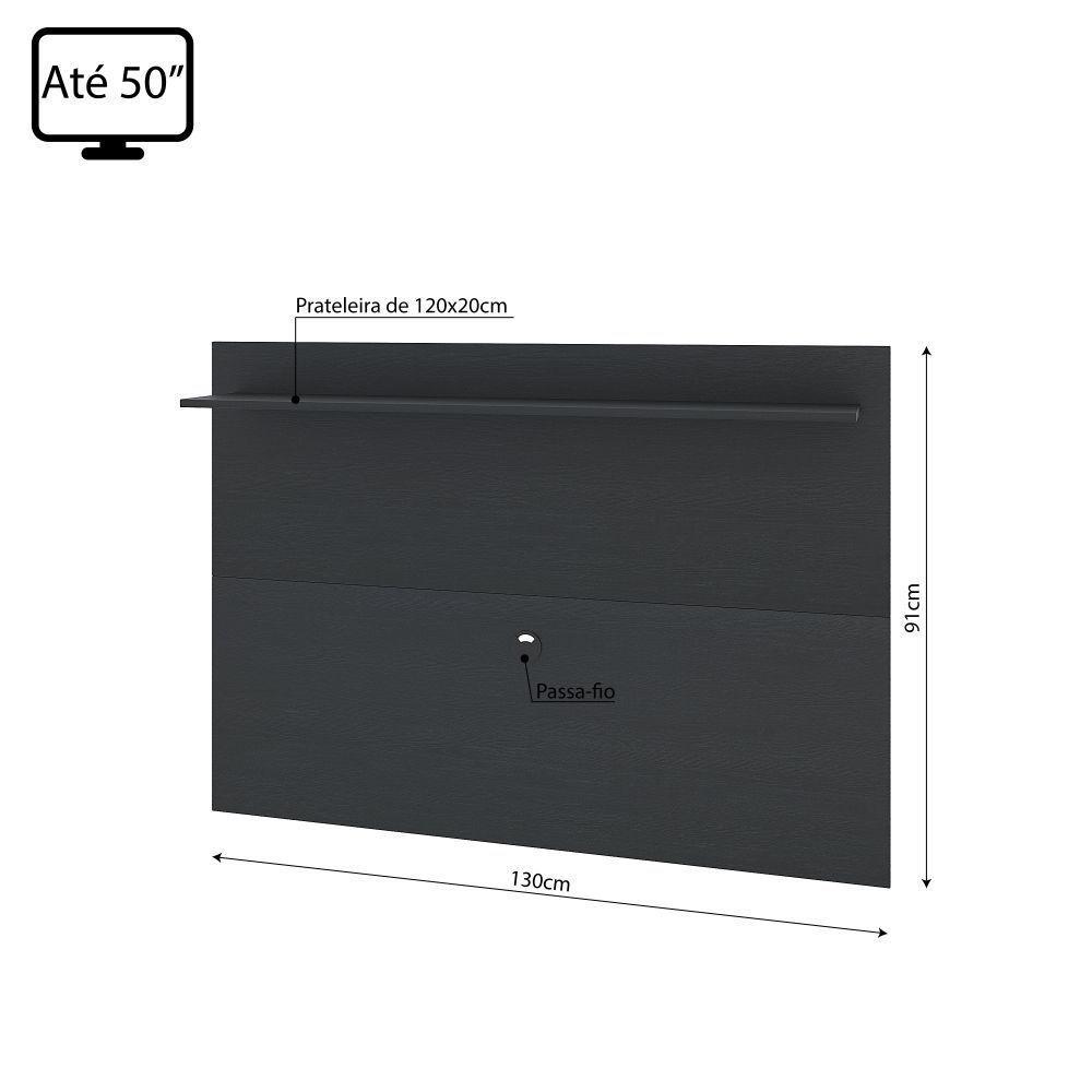 Painel Columbia 01 Prateleira P e Tv Ate 50 Pol. preto - 4