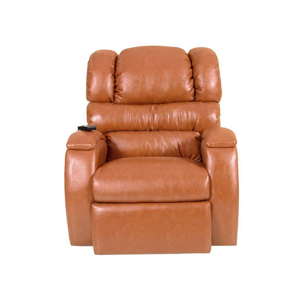 Cadeira Poltrona Reclinável Imperial Motorizada Courissimo Com Lift Império Caramelo - 8