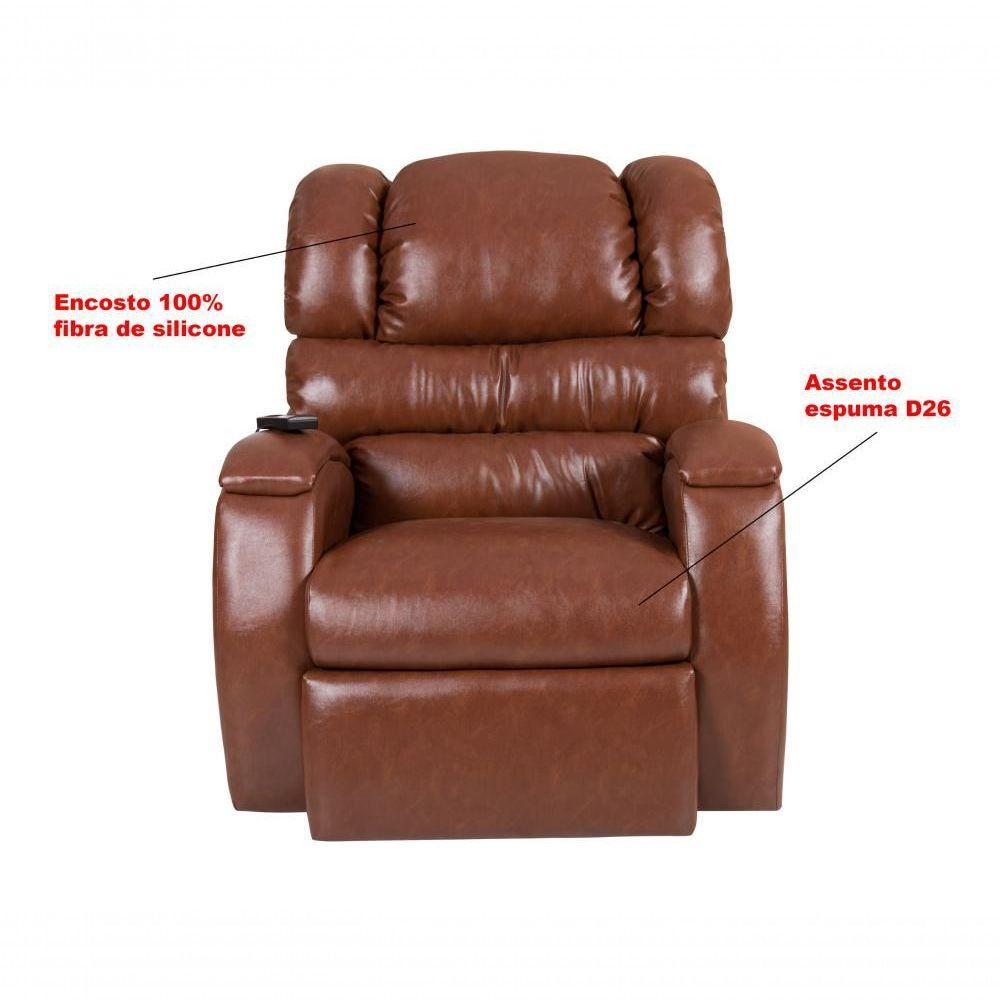 Cadeira Poltrona Reclinável Imperial Motorizada Courissimo Com Lift Império Pinhão - 9
