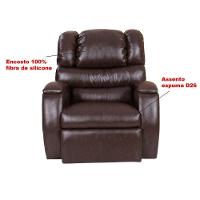Cadeira Poltrona Reclinável Imperial Zero Wall Couríssimo Balanço E Giro Com Massageador Marrom - 5