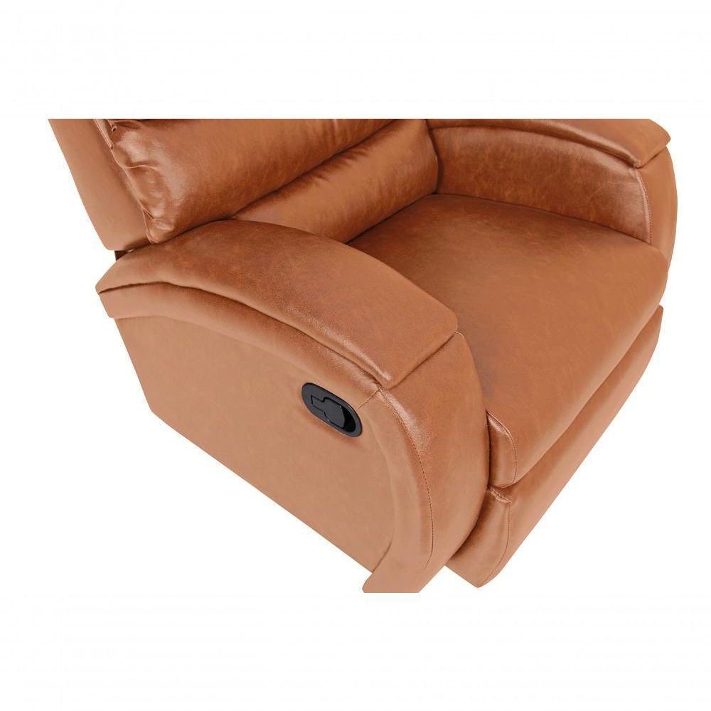 Cadeira Poltrona Reclinável Imperial Zero Wall Couríssimo Balanço E Giro Com Massageador Caramelo - 2