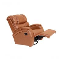 Cadeira Poltrona Reclinável Imperial Zero Wall Couríssimo Balanço E Giro Com Massageador Caramelo - 7