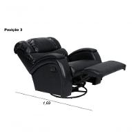 Cadeira Poltrona Reclinável Imperial Zero Wall Couríssimo Balanço E Giro Com Massageador Preto - 2