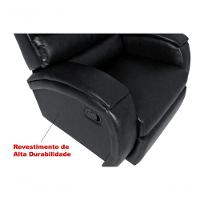 Cadeira Poltrona Reclinável Imperial Zero Wall Couríssimo Balanço E Giro Com Massageador Preto - 3