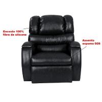Cadeira Poltrona Reclinável Imperial Zero Wall Couríssimo Balanço E Giro Com Massageador Preto - 5