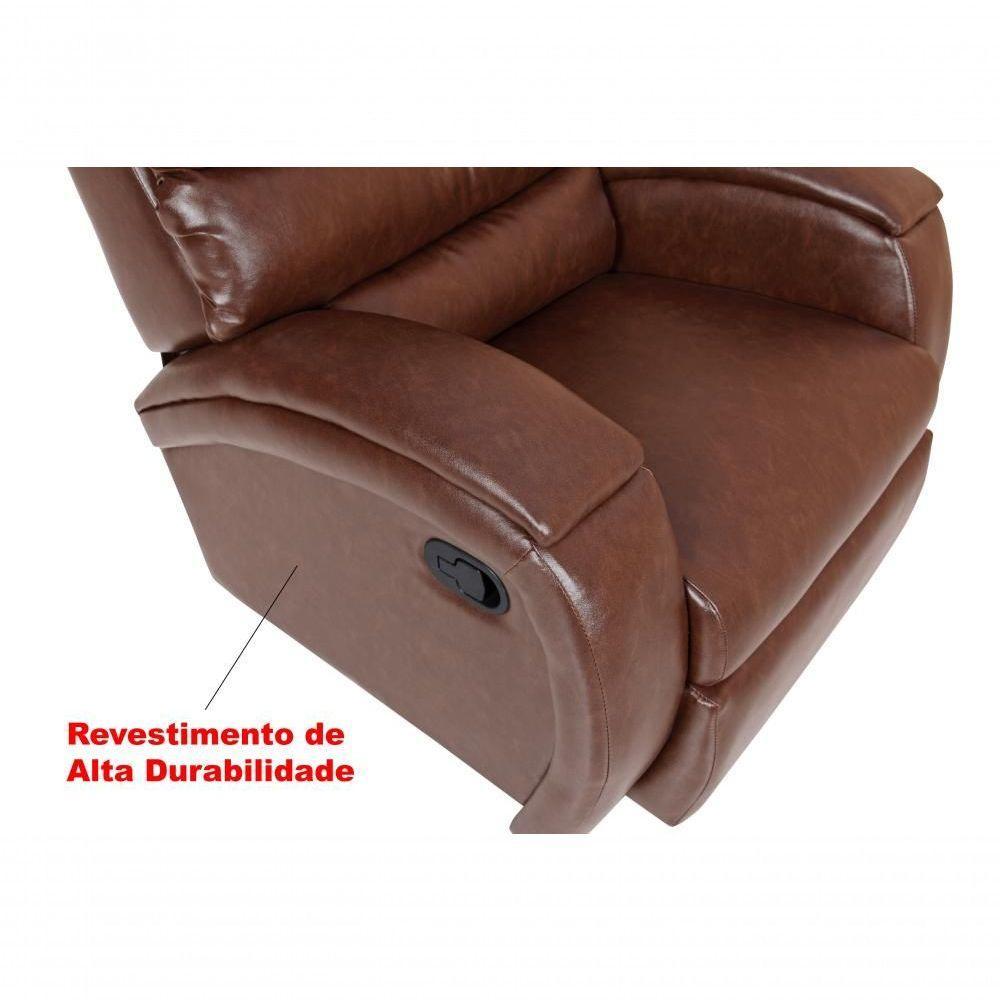 Cadeira Poltrona Reclinável Imperial Zero Wall Couríssimo Balanço E Giro Com Massageador Pinhão - 3