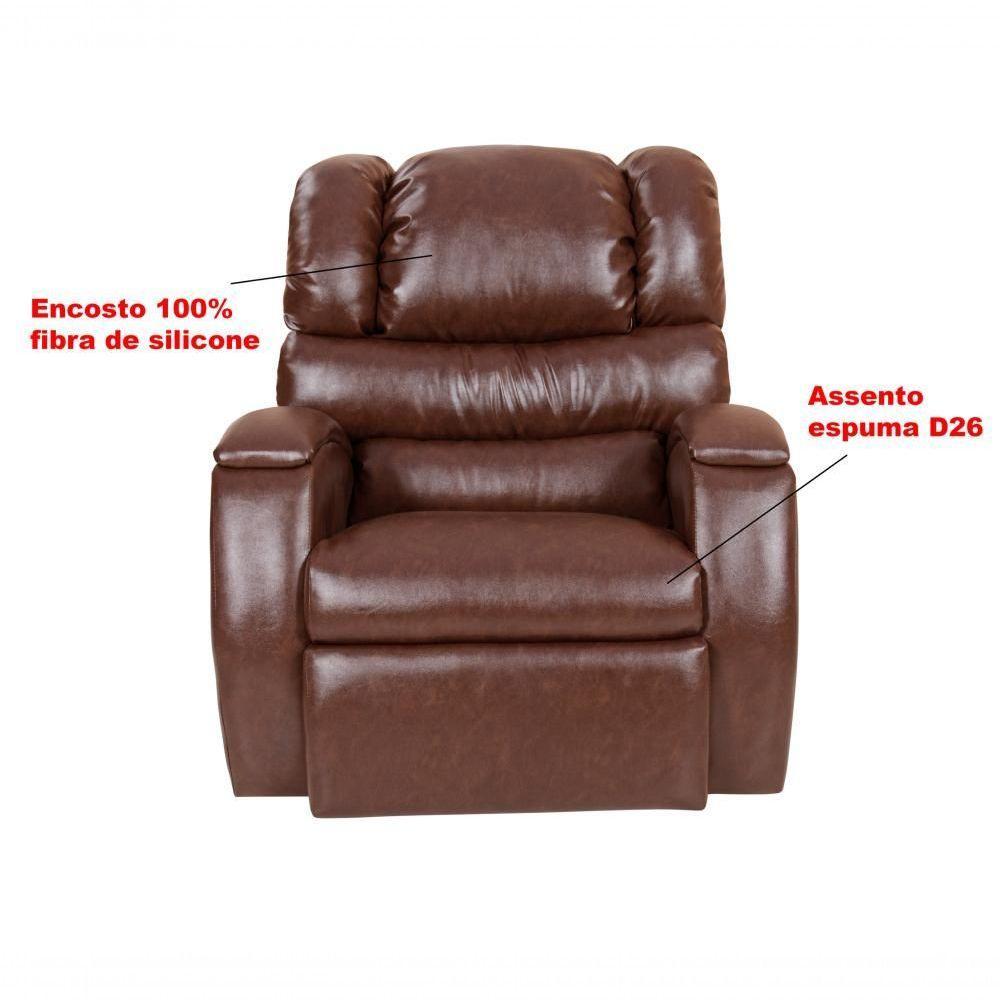 Cadeira Poltrona Reclinável Imperial Zero Wall Couríssimo Balanço E Giro Com Massageador Pinhão - 5