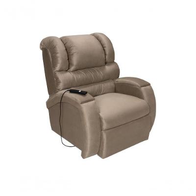 Poltrona Reclinável Imperial Motorizada Com Lift E Massageador Suede Marrom Império Estofados