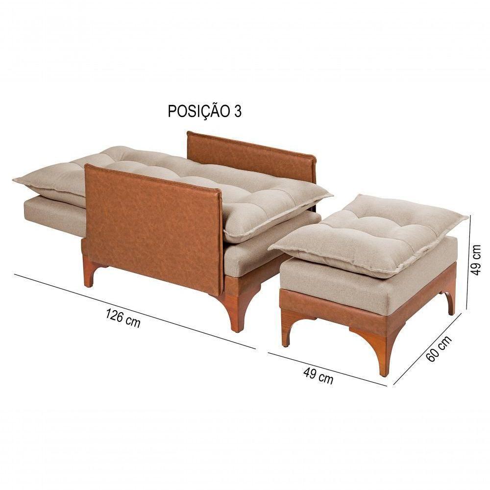 Cadeira Poltrona Reclinável Munique Linho-courissímo Bege - 4