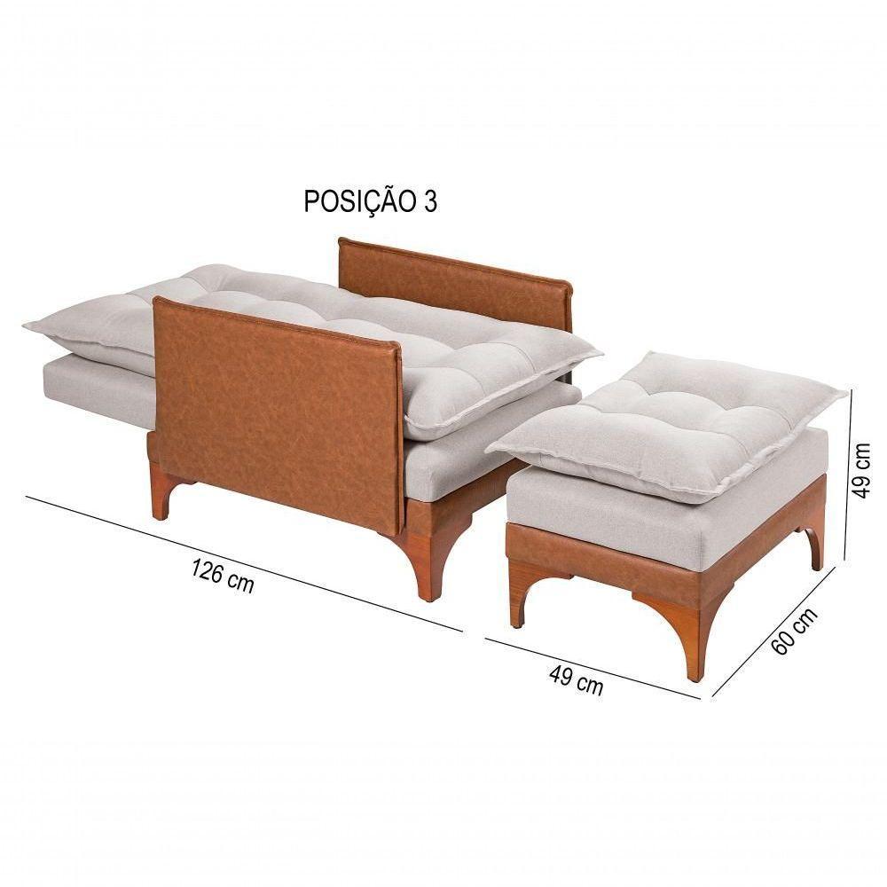 Cadeira Poltrona Reclinável Munique Linho-courissímo Palha - 6