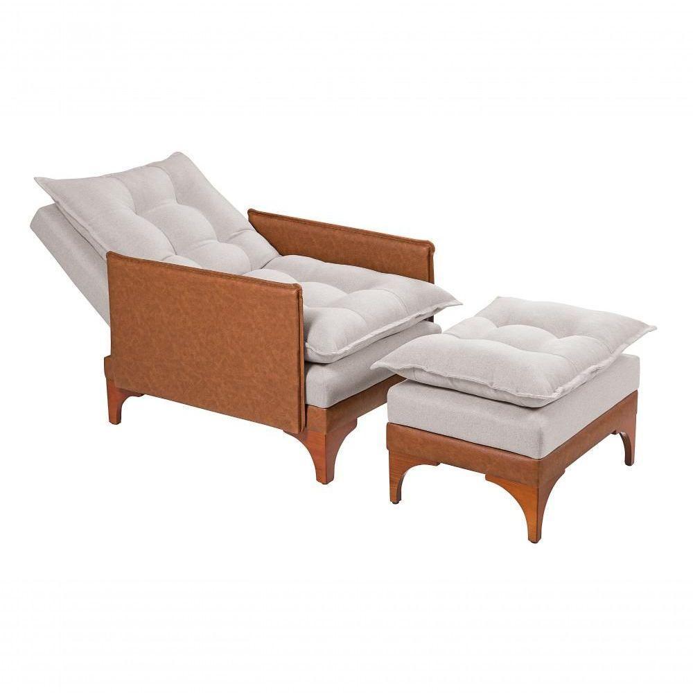 Cadeira Poltrona Reclinável Munique Linho-courissímo Palha - 8