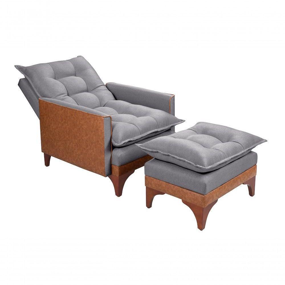 Cadeira Poltrona Reclinável Munique Linho-courissímo Grafite - 6