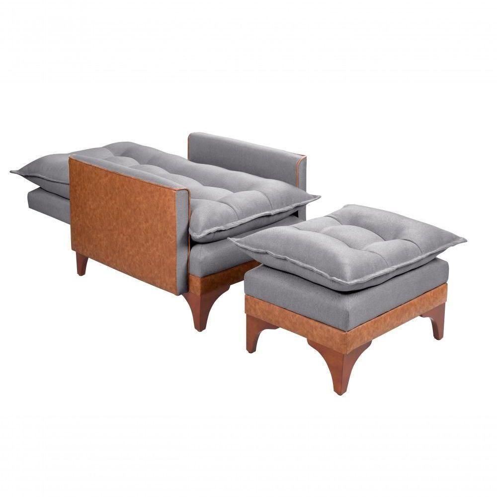 Cadeira Poltrona Reclinável Munique Linho-courissímo Grafite - 7