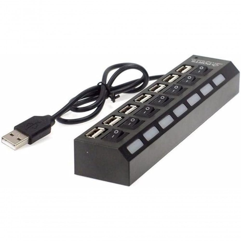 Hub Usb 2.0 Com 7 Portas E Tecnologia De Economia De Energia Através De Interruptores E Indicadores - 5