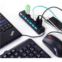 Hub Usb 2.0 Com 7 Portas E Tecnologia De Economia De Energia Através De Interruptores E Indicadores - 2