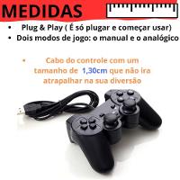 Kit 2 Controles Joystick Usb Para Computador Notebook Ps2 - 5