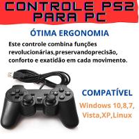 Kit 2 Controles Joystick Usb Para Computador Notebook Ps2 - 6