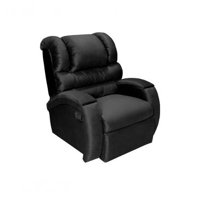 Poltrona Reclinável Imperial Zero Wall Com Balanço E Giro Suede Preto Império Estofados