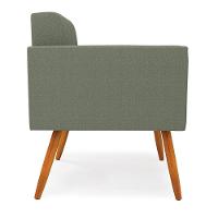 Poltrona Sala Estar Pé Palito Castanho Kit 2 Elisa Bouclê D03 Verde Pistache - 7