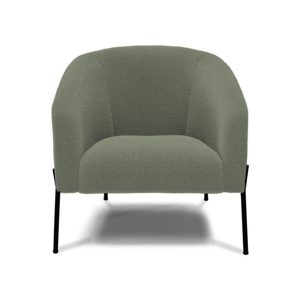 Poltrona Decorativa Pé De Ferro Preto Kit 2 Stella Bouclê D03 Verde Pistache - 6