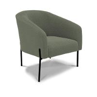 Poltrona Decorativa Pé De Ferro Preto Kit 2 Stella Bouclê D03 Verde Pistache - 7