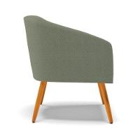 Poltrona Decorativa Pé Palito Castanho Stella Bouclê D03 Verde Pistache