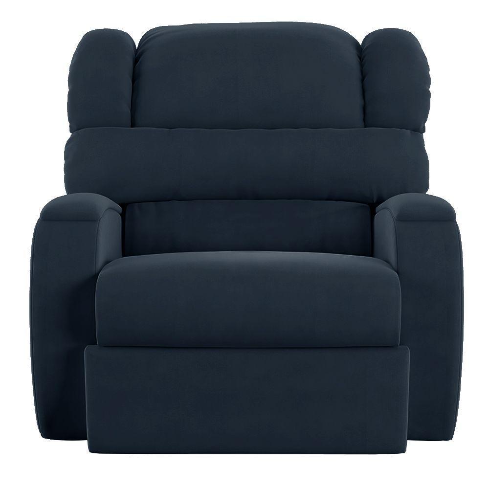 Poltrona Do Papai Reclinável Napoli Manual Gatilho Veludo Fh1 Azul - 3