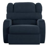Poltrona Do Papai Reclinável Napoli Manual Gatilho Veludo Fh1 Azul - 3
