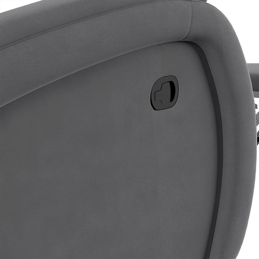 Poltrona Do Papai Reclinável Napoli Manual Gatilho Veludo Fh1 Cinza - 7