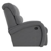 Poltrona Do Papai Reclinável Napoli Manual Gatilho Veludo Fh1 Cinza - 2