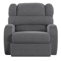 Poltrona Do Papai Reclinável Napoli Manual Gatilho Veludo Fh1 Cinza - 3