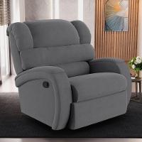 Poltrona Do Papai Reclinável Napoli Manual Gatilho Veludo Fh1 Cinza - 6