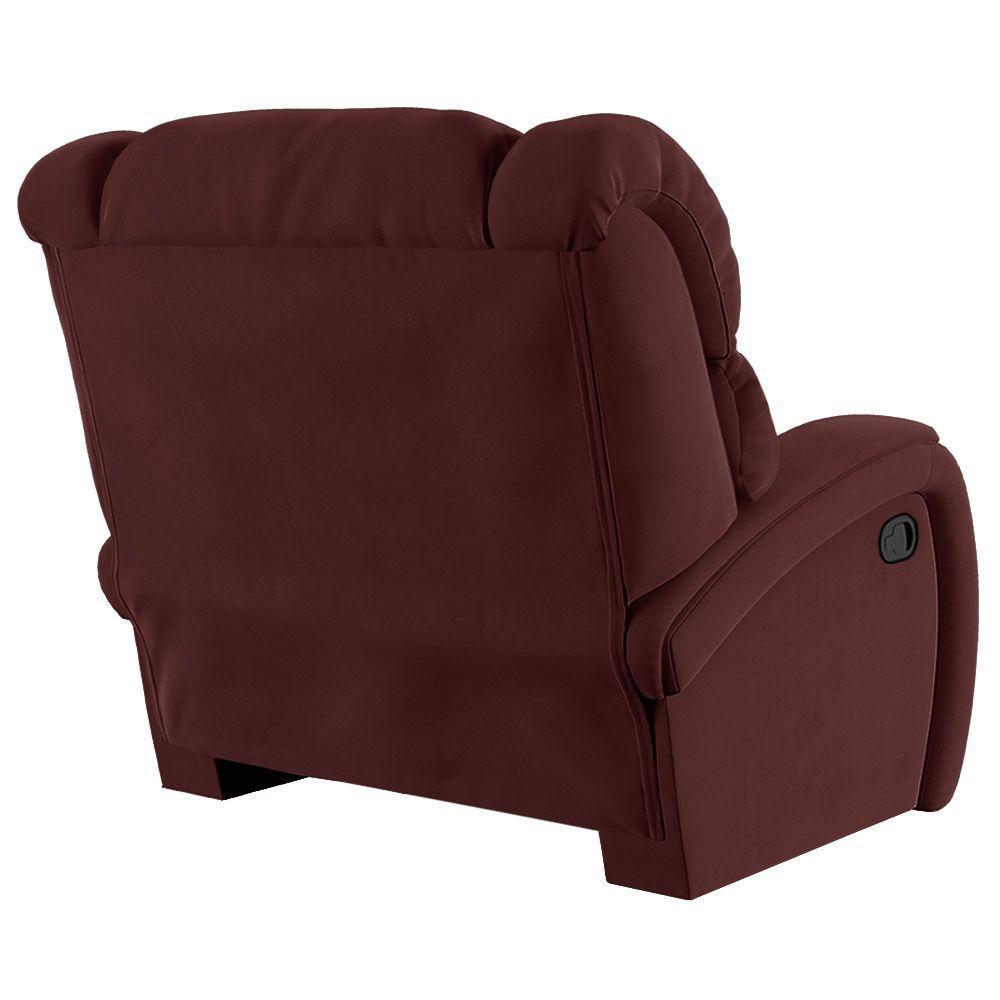 Poltrona Do Papai Reclinável Napoli Manual Gatilho Veludo Fh1 Vinho - 4