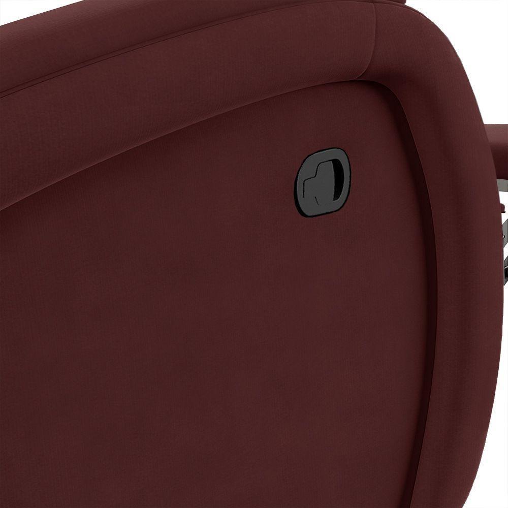 Poltrona Do Papai Reclinável Napoli Manual Gatilho Veludo Fh1 Vinho - 7
